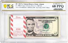 Pack 2017A $5 Federal Reserve STAR Notes Atlanta Fr.1998-F* PCGS Superb Gem UNC 68PPQ