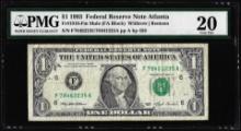 1993 $1 Federal Reserve Note Mismatched Serial Number Error Fr.1918-Fm PMG Very Fine 20