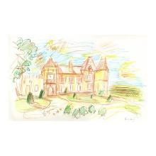 Wayne Ensrud "Chateau D'Yquem" Original Pencil on Paper