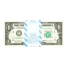 Pack of (100) Consecutive 2017A $1 Federal Reserve Star Notes Atlanta