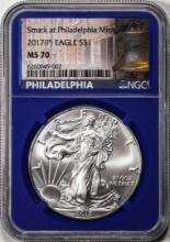 2017(P) $1 American Silver Eagle Coin NGC MS70 Struck at Philadelphia