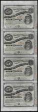 Uncut Sheet of (4) State of Louisiana Baby Bond Obsolete Notes