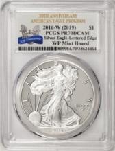 2016-W Lettered Edge $1 Proof American Silver Eagle Coin PCGS PR70DCAM WP Mint Hoard