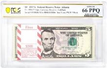 Pack of 2017A $5 Federal Reserve STAR Notes Atlanta Fr.1998-F* PCGS Gem UNC 66PPQ