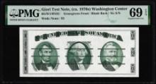 Circa 1970's Washington Center Giori Test Note PMG Superb Gem Uncirculated 69EPQ