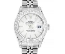 Rolex Ladies Stainless Steel Diamond Datejust Wristwatch