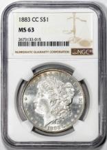 1883-CC $1 Morgan Silver Dollar Coin NGC MS63