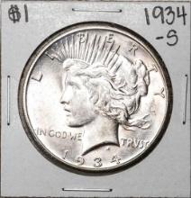 1934-S $1 Peace Silver Dollar Coin