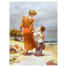 Pino (1939-2010) "Breezy Day at the Beach" Limited Edition Giclee on Canvas
