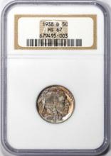 1938-D Buffalo Nickel Coin NGC MS67 Amazing Toning