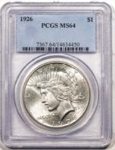 1926 $1 Peace Silver Dollar Coin PCGS MS64