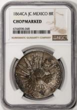 1864CA JC Mexico 8 Reales Silver Coin NGC Chopmarked