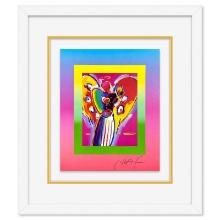 Peter Max "Angel with Heart on Blends" Limited Edition Lithograph on Paper