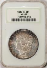 1889-S $1 Morgan Silver Dollar Coin NGC MS64 Old Fatty Holder