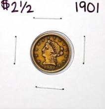 1901 $2 1/2 Liberty Head Quarter Eagle Gold Coin