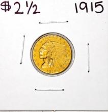 1915 $2 1/2 Indian Head Quarter Eagle Gold Coin