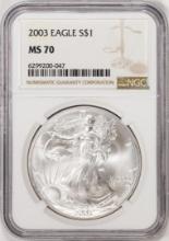 2003 $1 American Silver Eagle Coin NGC MS70