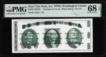 Circa 1970's Washington Center Giori Test Note PMG Superb Gem Uncirculated 68EPQ