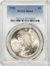 1926 $1 Peace Silver Dollar Coin PCGS MS64