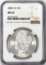 1883-CC $1 Morgan Silver Dollar Coin NGC MS62