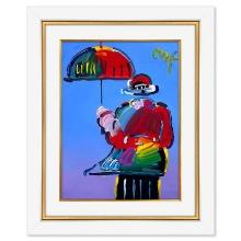 Peter Max "Umbrella Man" Original Mixed Media on Paper