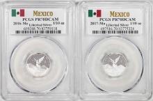 Lot of 2016-2017-Mo Mexico Proof 1/10 oz Silver Libertad Coins PCGS PR70DCAM