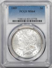 1889 $1 Morgan Silver Dollar Coin PCGS MS64