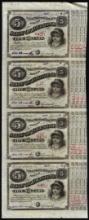 Uncut Sheet of (4) State of Louisiana Baby Bond Obsolete Notes