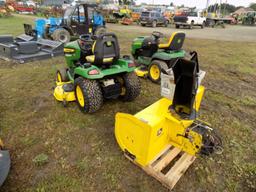 John Deere X540 Garden Tractor with 54'' Deck and 44'' Deck 2 Stage Snowblo