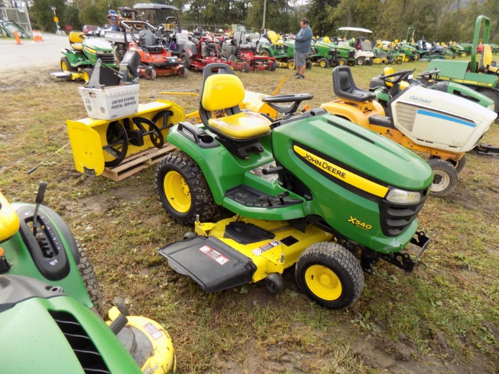 John Deere X540 Garden Tractor with 54'' Deck and 44'' Deck 2 Stage Snowblo