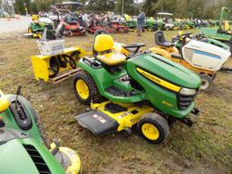 John Deere X540 Garden Tractor with 54'' Deck and 44'' Deck 2 Stage Snowblo