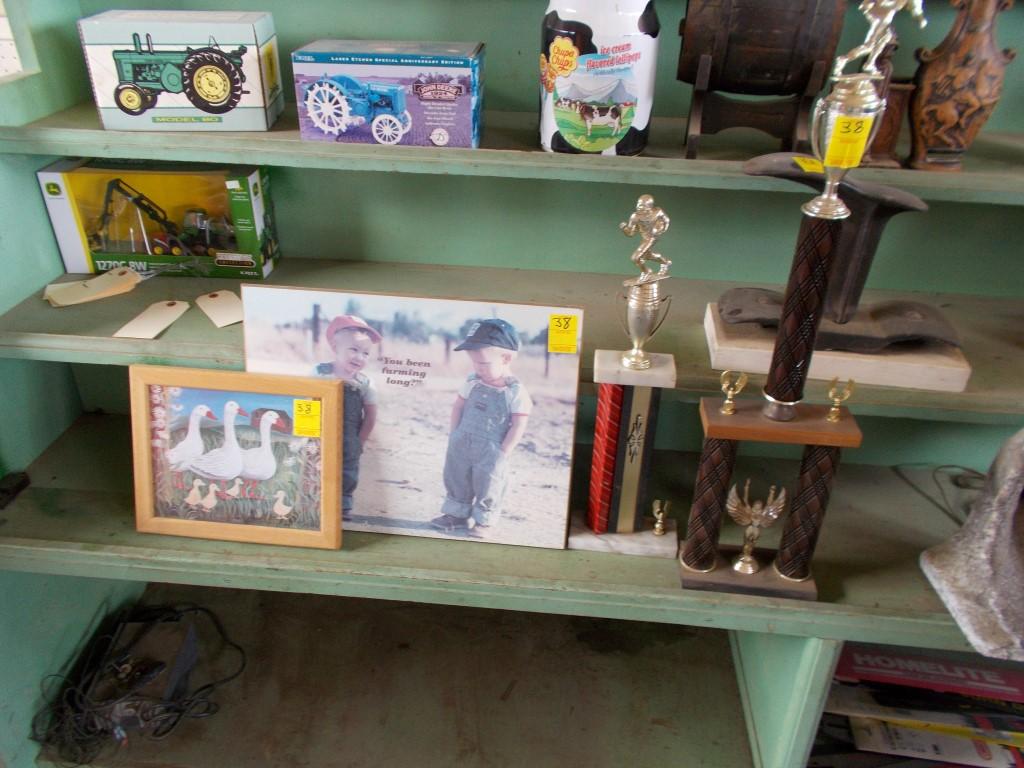 Old ''You Been Farming Long'' Picture, Duck Picture, (2) Trophys