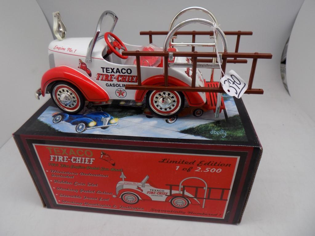 Texaco Fire Chief, 1941 Fire Engine Pedal Car Bank, 1:6 Scale, by Crown Pre