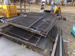 Large Group of Steel Tool Cage Panels, Including 3 Doors of Assorted Types