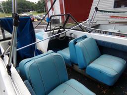 Rinker Built Open Bow Fiberglass Boat, Console Controls, Chrysler 105 Outbo