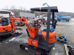 New AGT Industrial L12 Mini Excavator, Gas Engine, Grader Blade, Stationary