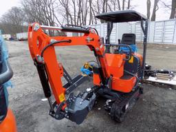 New AGT Industrial L12 Mini Excavator, Gas Engine, Grader Blade, Stationary