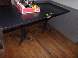 (2) Black Dining Tables Near Steps (2 X Bid) (Pool Room)