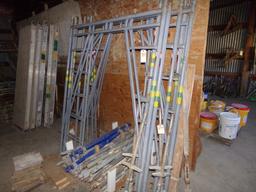 (10) Mason (6' Tall) Scaffold Sections With (4) Adjustable Casters and (2)