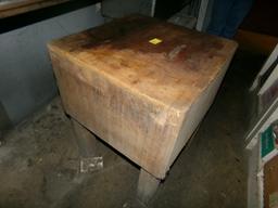 Antique 24'' x 24'' x 15'' Thick Butcher Block