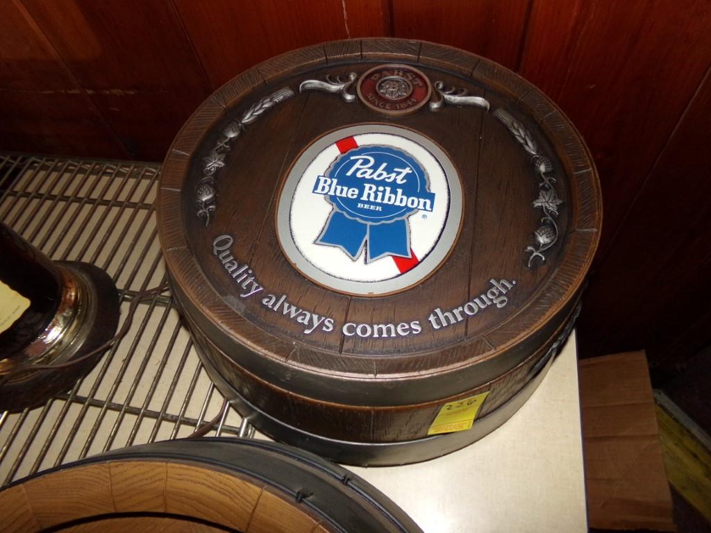 Pabst Blue Ribbon Barrel End Sign