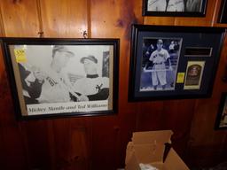 Mickey Mantle and Ted Williams Framed Picture and Phil Rizzuto Framed Pictu