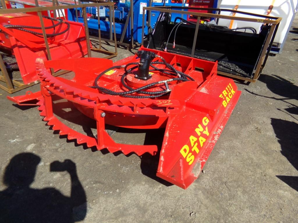 New 6' Hydraulc Brush Cutter for Skid Steer Loader, Red, New Style