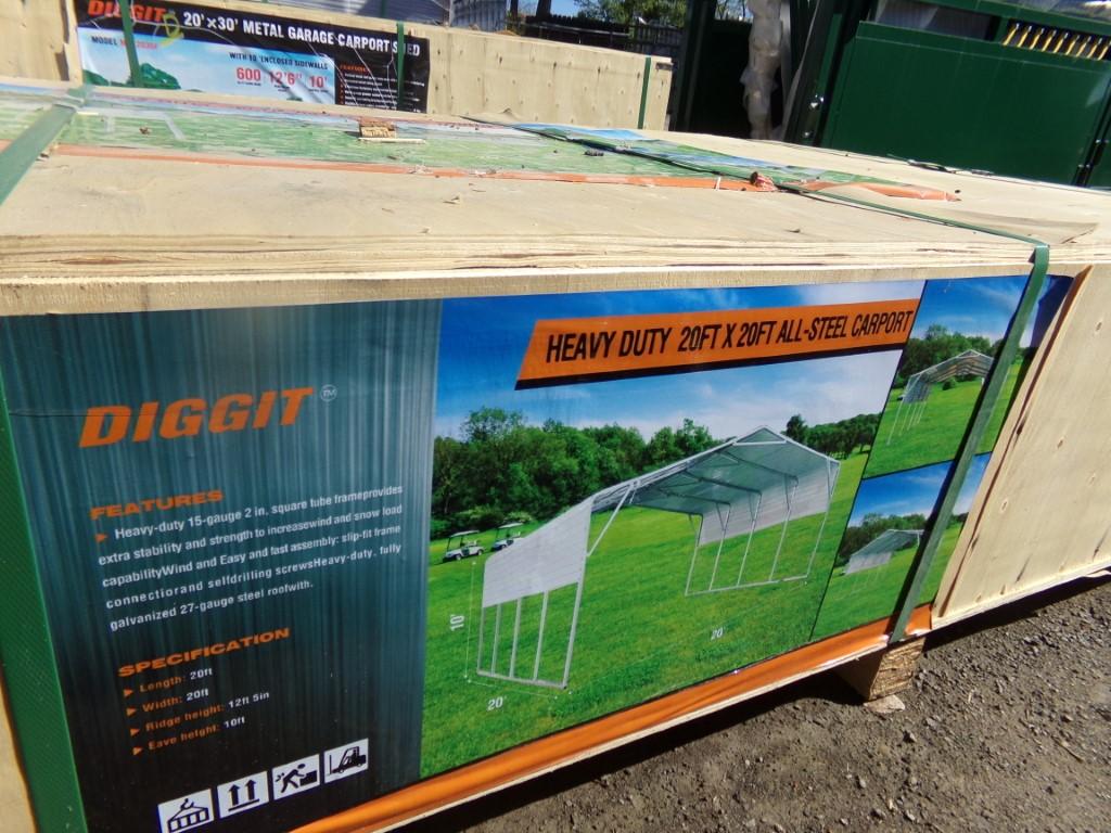 New Diggit Heavy Duty 20' x 20' All Steel Carport