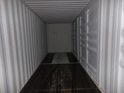 New 40' Off White Storage Container with (4) Side Access Doors, Barn Door o