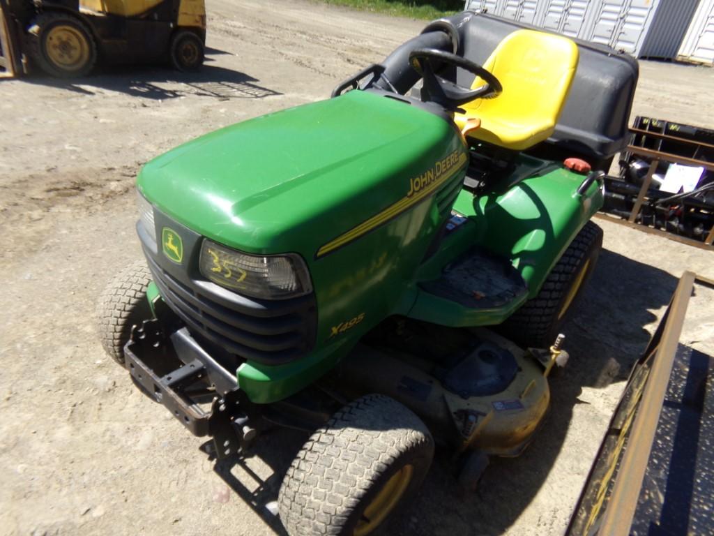 John Deere X495 Riding Mower with 54'' Deck with Bagger, 3 Cycle Diesel, Du