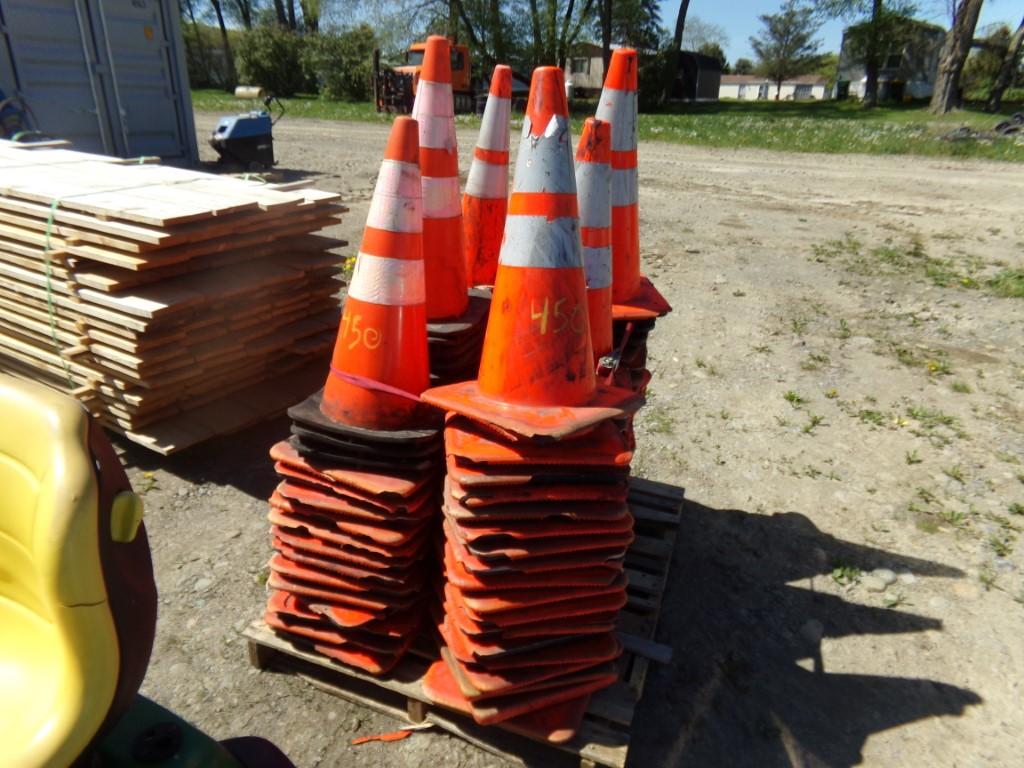 Pallet with Large Group of Used Traffic Cones, Approx. 107