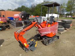 New AGT Industrial H15 Open Cab Mini Excavator with Canopy, Grader Blade, S