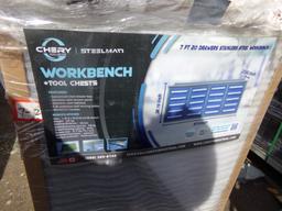 New Blue Steelman 7' 20 Drawer Stainless Steel Workbench/Tool Chest