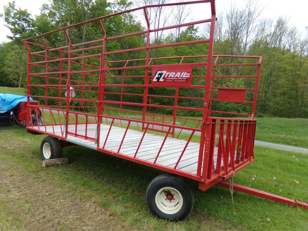 Kicker Bale Wagon, E-Z Trail Body, Steel, and Running Gear, Good Tires, 9'